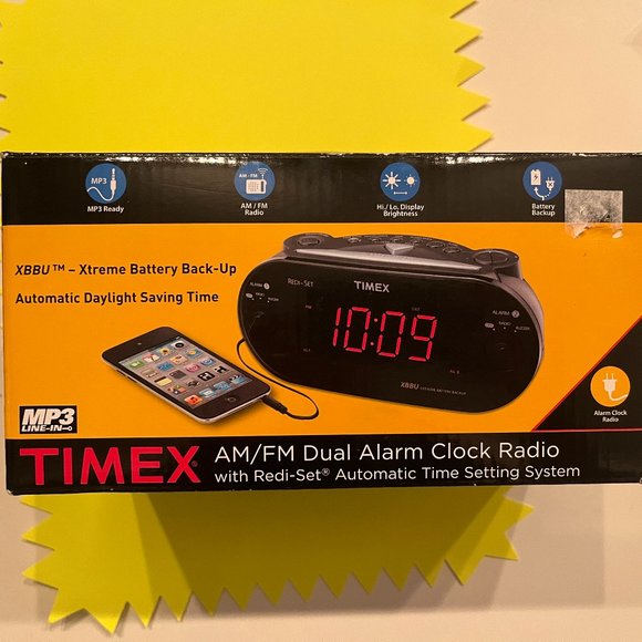 Timex Portable Audio & Video Timex Amfm Dual Alarm Clock Radio New